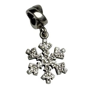 Michael Anthony 925 Silver Snowflake Dangle Charm Cubic Zirconia Italy MA